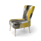 Fauteuil d'appoint abstrait rembourré jaune moutarde et gris vif II et fauteuil moderne et contemporain