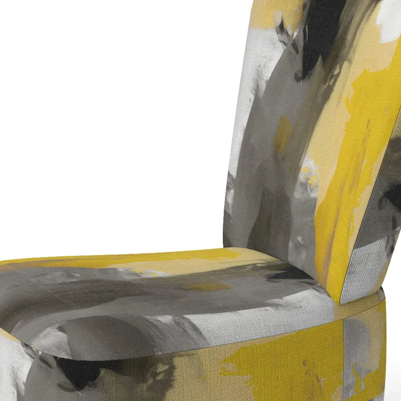 Fauteuil d'appoint abstrait rembourré jaune moutarde et gris vif II et fauteuil moderne et contemporain