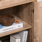 Buffet de rangement rustique avec portes coulissantes/Meuble de salle à manger et de cuisine moderne style ferme