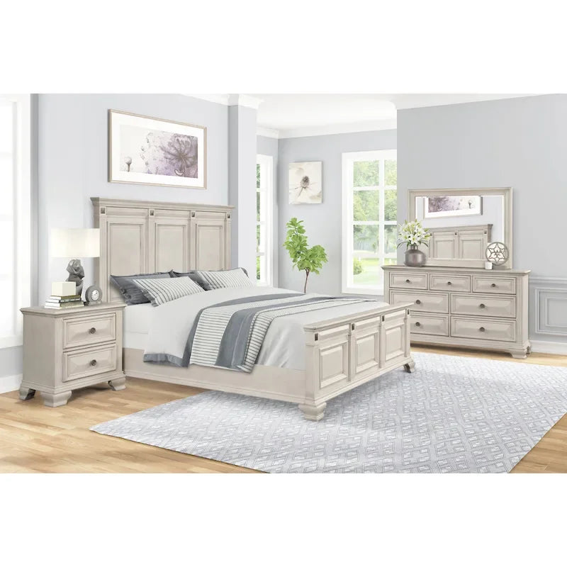 Table de chevet 1 tiroir en bois blanc et marron ébréché