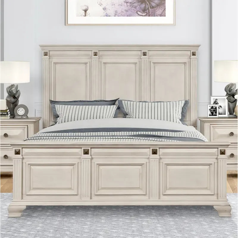 Table de chevet 1 tiroir en bois blanc et marron ébréché