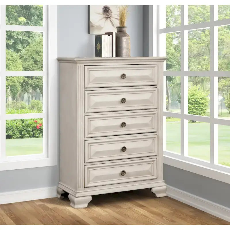 Table de chevet 1 tiroir en bois blanc et marron ébréché