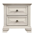 Table de chevet 1 tiroir en bois blanc et marron ébréché