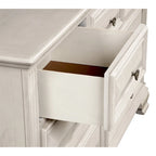 Table de chevet 1 tiroir en bois blanc et marron ébréché