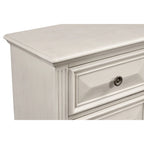 Table de chevet 1 tiroir en bois blanc et marron ébréché