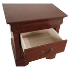 Table de chevet traditionnelle en bois à 2 tiroirs