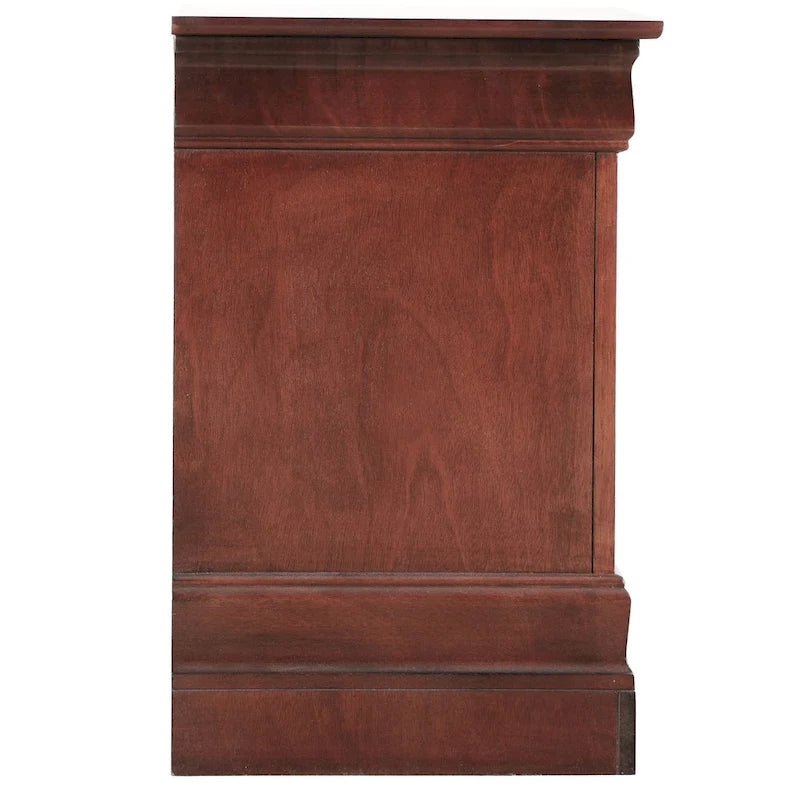 Table de chevet traditionnelle en bois à 2 tiroirs