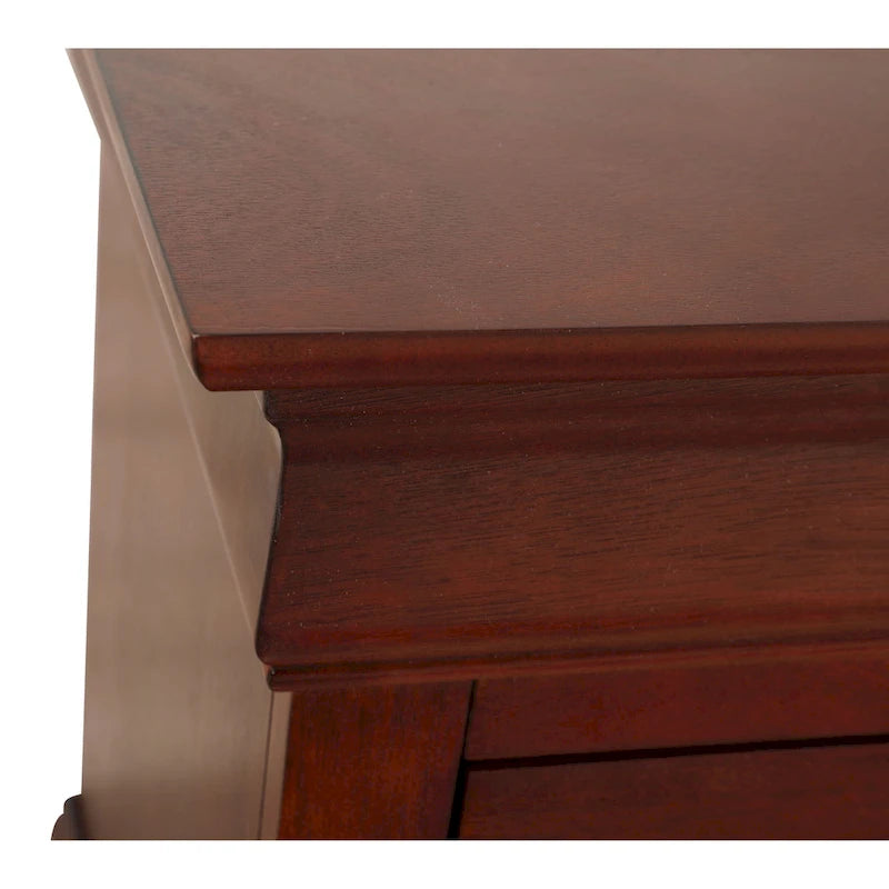 Table de chevet traditionnelle en bois à 2 tiroirs