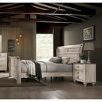 Ensemble de chambre à coucher contemporain au fini blanc délavé