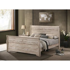 Ensemble de chambre à coucher contemporain au fini blanc délavé