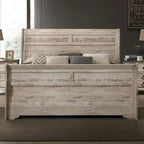 Ensemble de chambre à coucher contemporain au fini blanc délavé