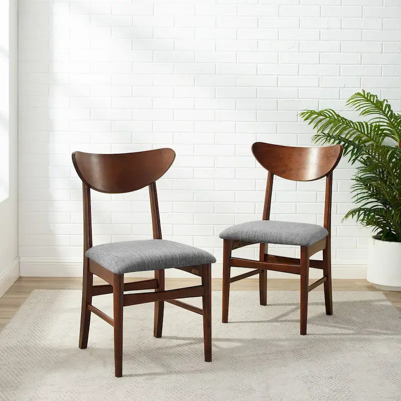 Chaises de salle à manger en bois Landon avec siège rembourré - 33.25H x19.75W x 19.75D