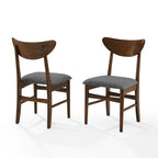 Chaises de salle à manger en bois Landon avec siège rembourré - 33.25H x19.75W x 19.75D
