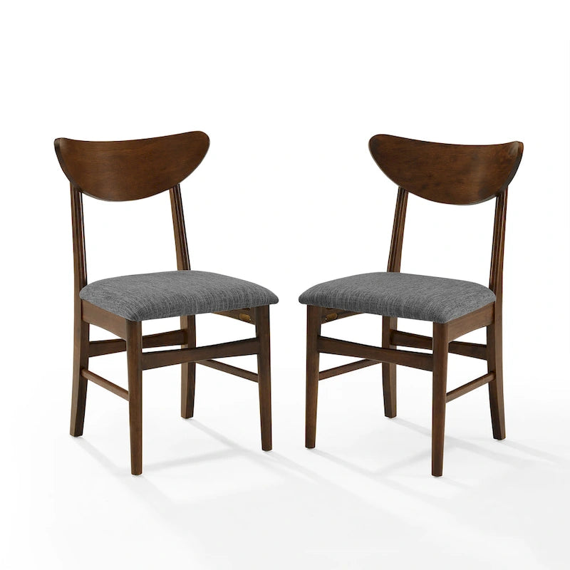 Chaises de salle à manger en bois Landon avec siège rembourré - 33.25H x19.75W x 19.75D