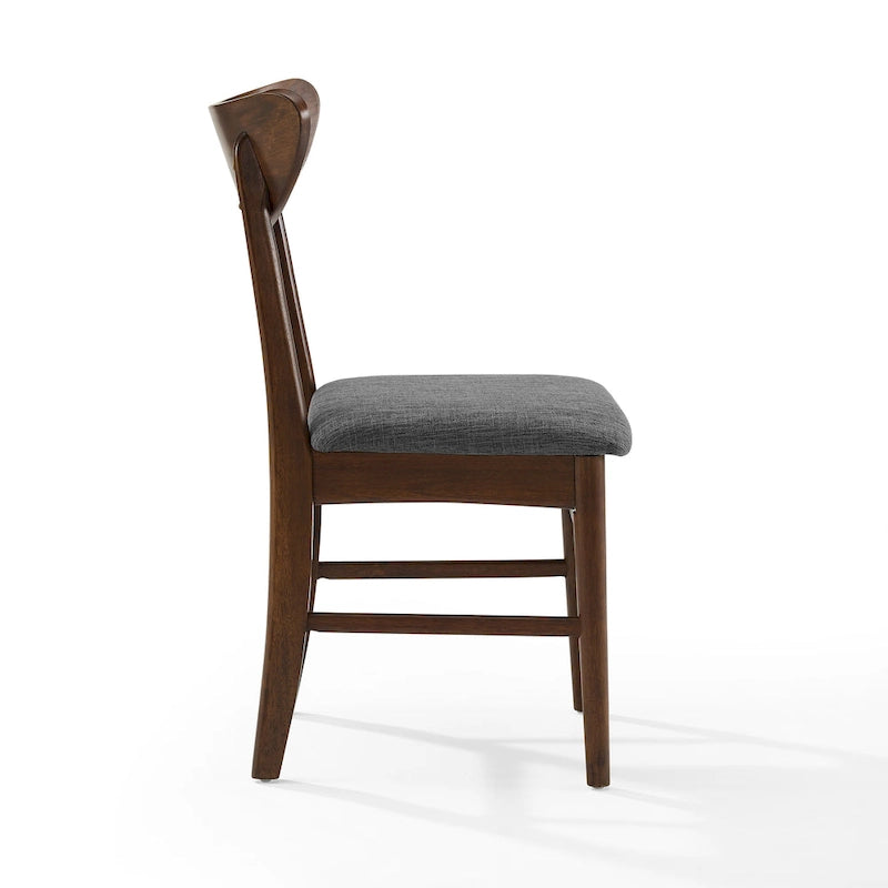 Chaises de salle à manger en bois Landon avec siège rembourré - 33.25H x19.75W x 19.75D