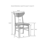 Chaises de salle à manger en bois Landon avec siège rembourré - 33.25H x19.75W x 19.75D