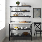 Îlot de cuisine et armoire de rangement industriels français