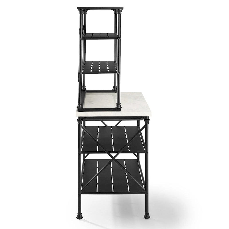 Îlot de cuisine et armoire de rangement industriels français