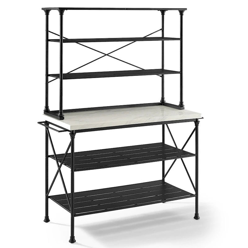 Îlot de cuisine et armoire de rangement industriels français