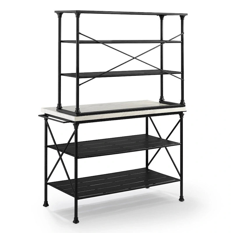 Îlot de cuisine et armoire de rangement industriels français