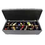 Banc de rangement pour chaussures capitonné, rouge-gris