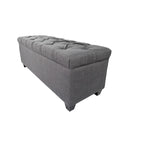 Banc de rangement pour chaussures capitonné, rouge-gris