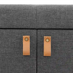 Banc de rangement pour chaussures rembourré avec pouf, gris moderne