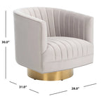 Fauteuil club pivotant capitonné - 28 L x 31 P x 30 H