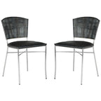 Chaise de salle à manger avec cadre en métal noir