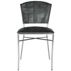 Chaise de salle à manger avec cadre en métal noir