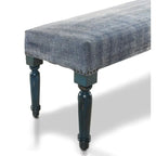 Banc rectangulaire bleu vieilli antique 47