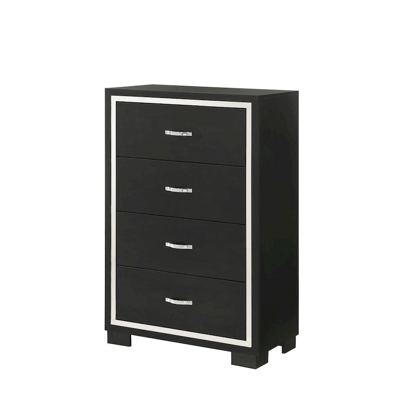 Ensemble de chambre à coucher en velours noir capitonné