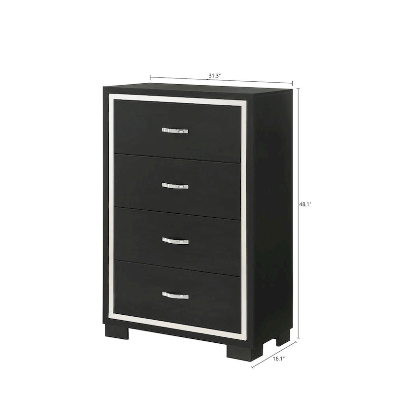 Ensemble de chambre à coucher en velours noir capitonné