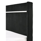 Ensemble de chambre à coucher en velours noir capitonné