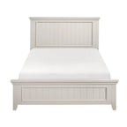 Lit de chambre et deux tables de chevet, finition blanc classique