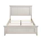 Lit de chambre et deux tables de chevet, finition blanc classique