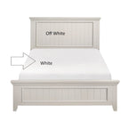 Lit de chambre et deux tables de chevet, finition blanc classique