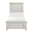 Lit de chambre et deux tables de chevet, finition blanc classique