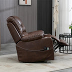 Fauteuil inclinable releveur en cuir PU avec massage et chauffage pour personnes âgées