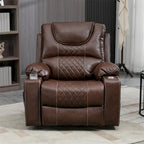 Fauteuil inclinable releveur en cuir PU avec massage et chauffage pour personnes âgées