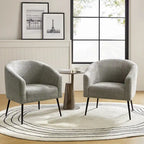 Fauteuil moderne en bouclette avec pieds en métal