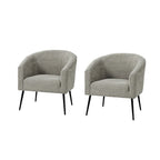 Fauteuil moderne en bouclette avec pieds en métal