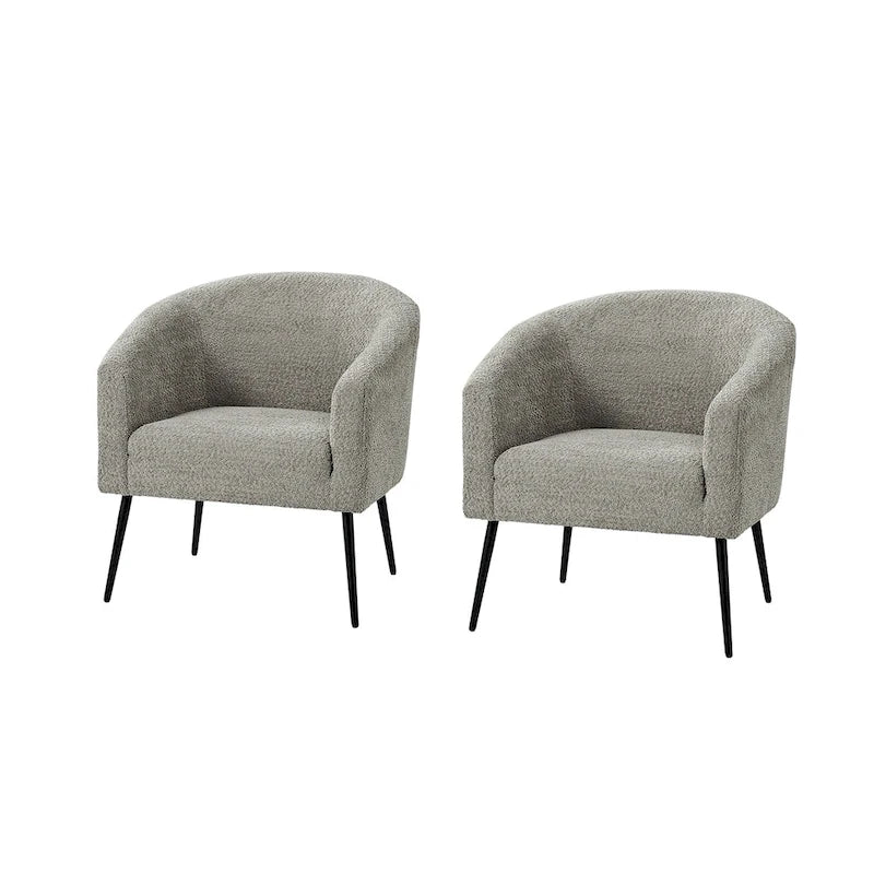 Fauteuil moderne en bouclette avec pieds en métal