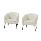 Fauteuil moderne en bouclette avec pieds en métal