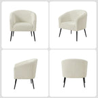 Fauteuil moderne en bouclette avec pieds en métal