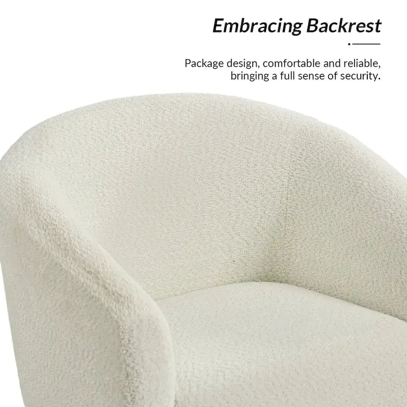 Fauteuil moderne en bouclette avec pieds en métal