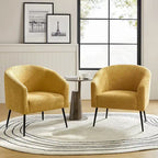 Fauteuil moderne en bouclette avec pieds en métal