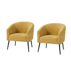 Fauteuil moderne en bouclette avec pieds en métal