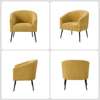 Fauteuil moderne en bouclette avec pieds en métal
