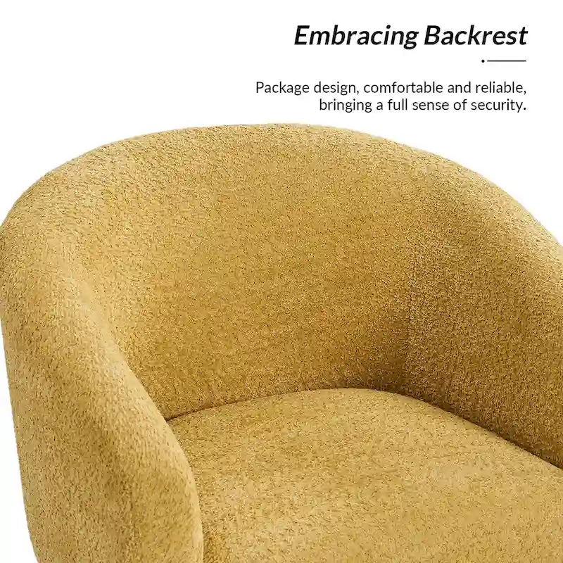 Fauteuil moderne en bouclette avec pieds en métal